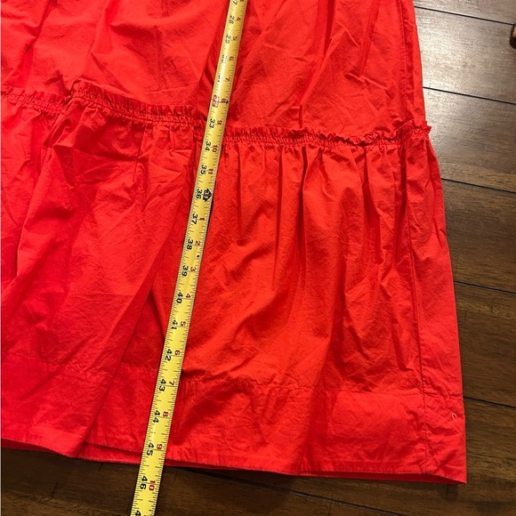Madewell Bright Red Cattail Lined Tiered Maxi Dress Size Medium MSRP 128.00 - Picture 5 of 10